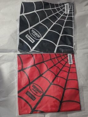 Vanson Leathers x Supreme Spiderman Bandanas - Black & Red (Set of 2)